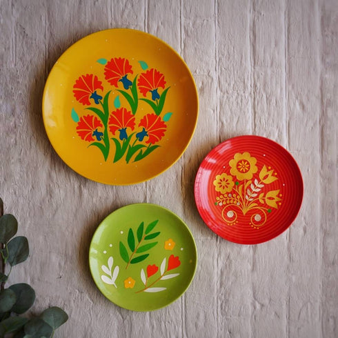 Colours of Spring Decorative Wall Plate Set |  Happy Place | Home Decor & House-warming Gift